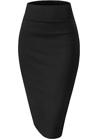 Women's High Quality Nylon Cloth Stretch Office Pencil Skirt High Waist