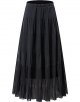 Women's Chiffon Elastic High Waist Pleated A-Line Flared Maxi Skirts